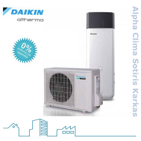 Αντλίες θερμότητας Daikin Altherma ECH2O split επιδαπέδια χαμηλών (55°C) για ζεστό νερό χρήσης